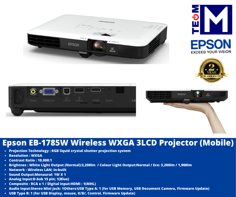 Amazon.co.jp: EPSON プロジェクター EB-1785W 3,200lm WXGA 1.8