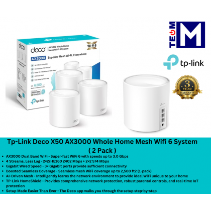 Tp-Link Deco X50 AX3000 Whole Home Mesh Wi-Fi 6 System (1