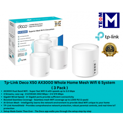 Tp-Link Deco X50 AX3000 Whole Home Mesh Wi-Fi 6 System (1