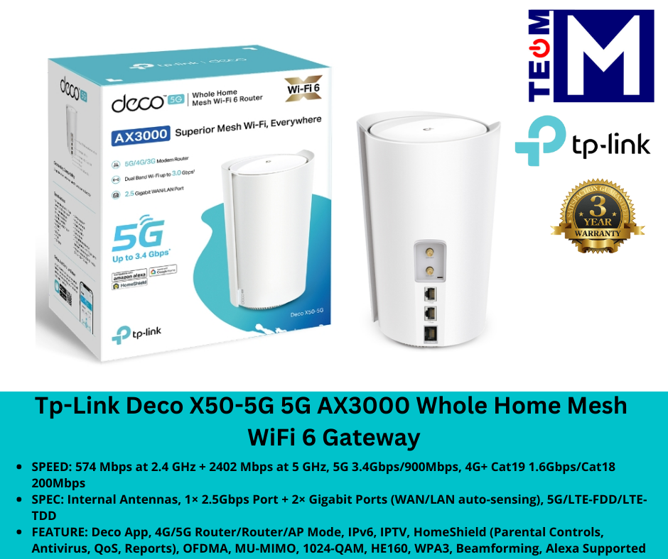 Deco X50, AX3000 Whole Home Mesh WiFi 6 Unit