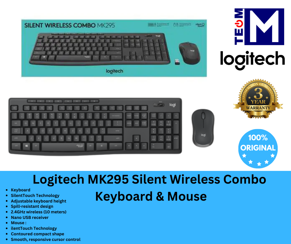 Logitech mk295 silent wireless combo keyboard mouse work in silence